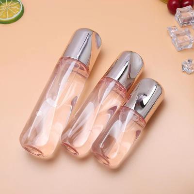 China 70ml 100ml 170ml rose lotion pump clear plastic cosmetic bottle empty essential oil liquid packaging for sale