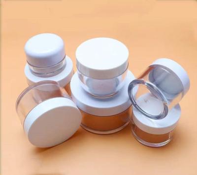 China Thickness 30g-200g Cosmetic Injection PET Clear Jar With White Lid For Cosmetic Food Packaging for sale