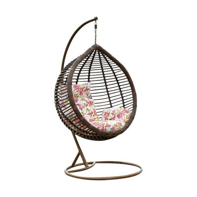 China Easy Assemble New Design Outdoor Hanging Chair Furniture Rattan Wicker Egg Shaped Chair for sale