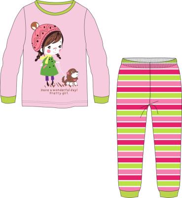 China Cute Cartoon Breathable Indoor Two-Piece Clothing Toddler Girls Pajamas Set Kids Long Sleeve Long Pants for sale