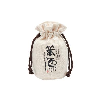 China With USB Custom Logo Printed Linen Cotton Canvas Bag / Canvas Drawstring Bag for sale