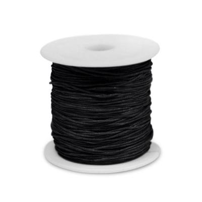 China Racing Waxed Cotton Braided Rope 1.5mm Black for sale