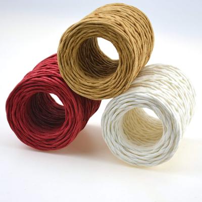 China HQB13-15 2mm Kraft Paper Cord For Gift Wrap And DIY Projects 30Yards 3 Rolls for sale