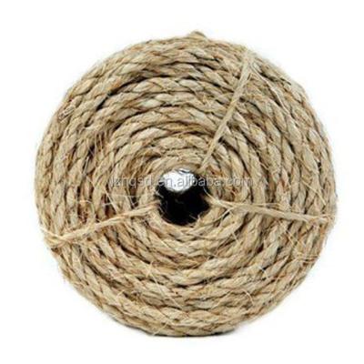 China Eco-friendly 8mm 3 strand twisted natural sisal rope for sale