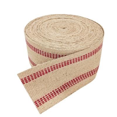 China 50mm Width Sustainable Craft Red Jute Webbing Tape By Roll for sale