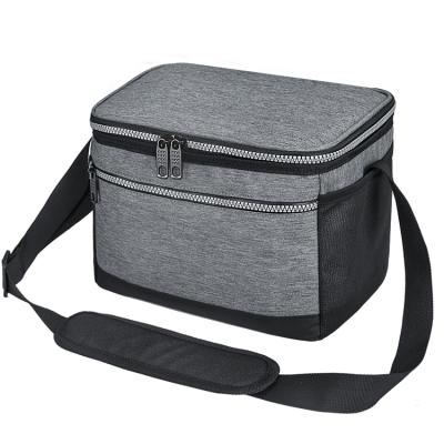 China Gray 12 Boxes Wholesale 600D Thermal Blend Polyester Cooler Bag For Sale for sale