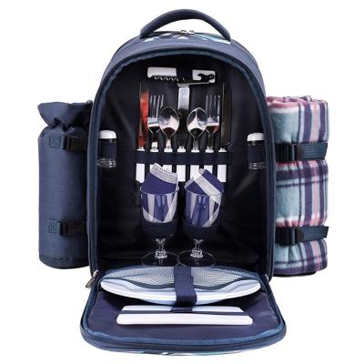 China Wholesale Polyester Picnic Backpack 2 Person Family Camping Cooler Bag Insulated Outdoor Picnic Backpack for sale