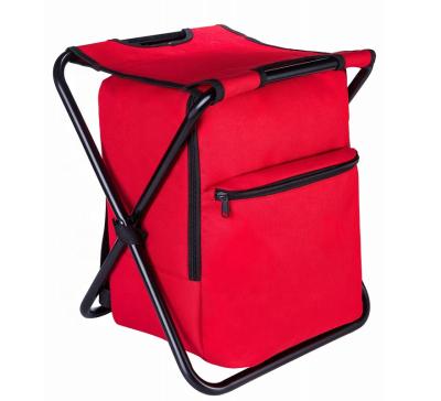 China Waterproof Red Folding Fish Beach Chair Backpack With Cooler Bag For Outdoor Travel Camping for sale