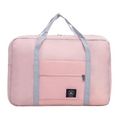 China 2021 Fashion Women Folding Travel Bag Luggage Bag Pink Waterproof Duffel Bag for sale