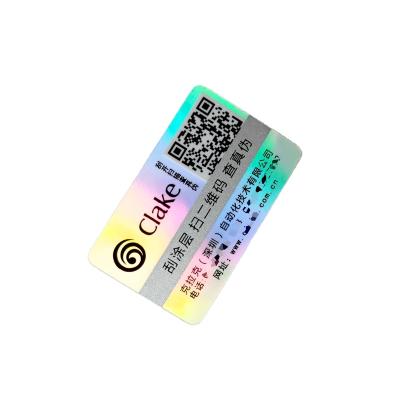 China Promotional Gifts Customize Printed Silver Hologram Scratch Sticker Label Anti Counterfeit for sale