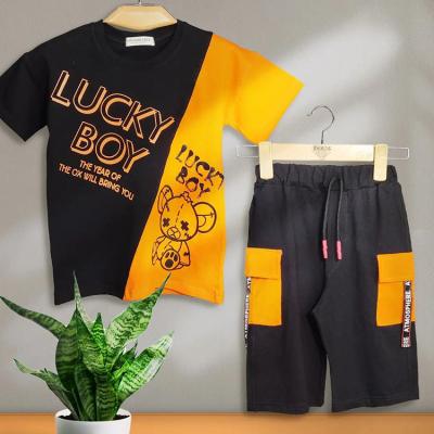 China OEM Kids Casual Clothing Sets Custom Print 100%Cotton Shirt and Shorts Suit Unisex Summer Kids Clothing Set for sale