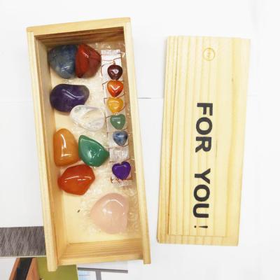 China China High Quality Natural Colorful 7 Seven Chakra Tumbled Reiki Crystal Healing Tumble Stones Rough for sale