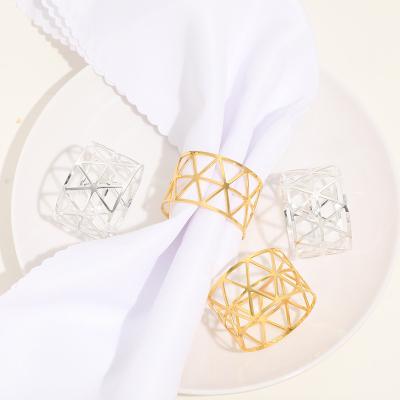 China Design Wedding Party Decoration Paper Napkin Ring Dining Table Metal Golden Viable Royal Napkin Ring for sale