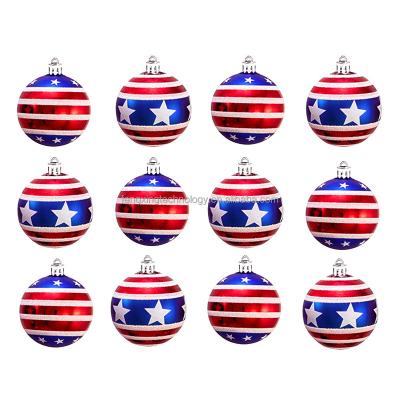 China Cheapest 6cm 8cm Christmas Ornaments Christmas Balls 6CM For Independence Day Christmas Balls for sale