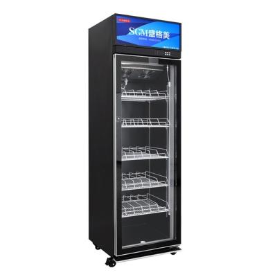 China Luxury Single Glass Door Beverage Cooler Display Freezer Commercial 480L Capacity for sale