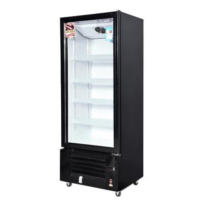 China 588 Liters Single Door Upright Cooler Luxury Cold Drink Fridge With Glass Door for sale