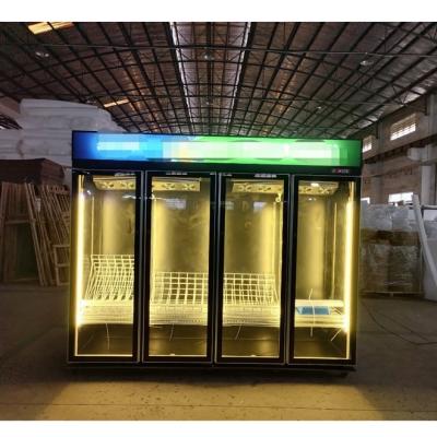 Cina 2140L Bevande Display Beverage Cooler Custom Swing Door con luce tricolore in vendita