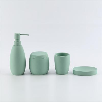 China 2022 Sustainable New Fashion Design Style Turquoise Resin Bathroom Sets For Hotel for sale