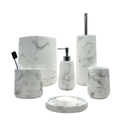 China Sustainable Home Hotel Design Simple Modern Eco - Friendly Customization Designs Set Of 6 Piece Bathroom Accessories for sale