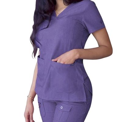 China Fashion Trendy Uniform Scrubs Wholesale Nurse Medical Stretch Suit Print Hospital Spandex Gown Scrubs for sale