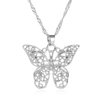 China Fashionable Anniyo Butterfly Charms Butterfly Charms Necklaces Girl Pendant Chains Women Silvery Png GiftsAnniyo ch/Gold Color for sale