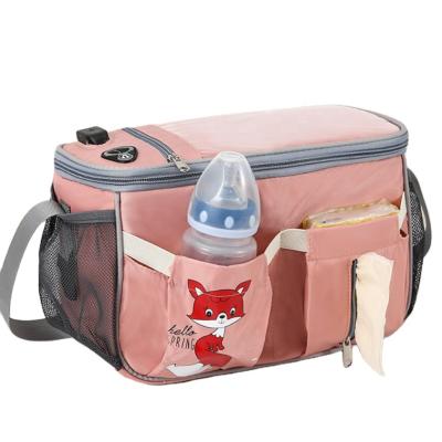 China With USB Wholesale Universal Strollers Large Insulated Messenger Bag Baby Stroller Organizer Bag Shoulder Bag For Travel for sale