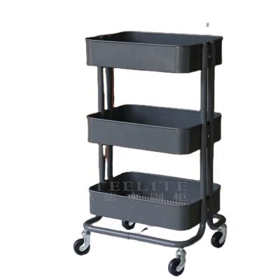 China Sustainable Home Furniture 3 Tier Kitchen Cart On Wheels Vegetable Rack for sale