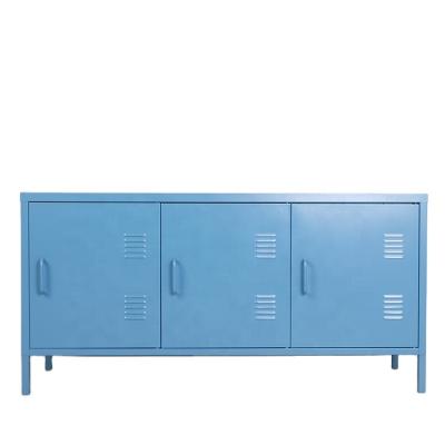 China Knocked Down Living Room Furniture Racks Type TV Cabinet 3 Doors Store Cabinet Metal Content TV Cabinet for sale