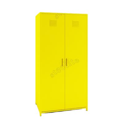 China Knocked down different hot sale almirah steel designs 2 color / iron almirah bedroom door clothes for sale