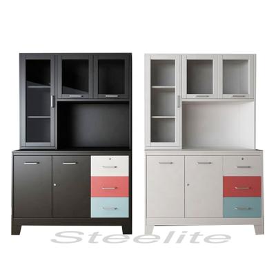 China Knock Down Custom Kitchen Furniture Most Price Steel Cabinets Kitchen Storage Units for sale