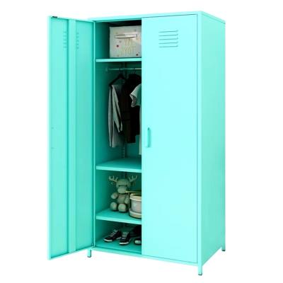 China Dismantled new bedroom furniture price 2 door bedroom wardrobe design steel almaria almariah model for sale