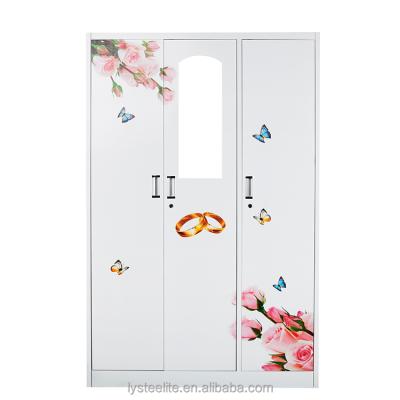 China Wardrobe knocked down steel structure computer flower painting 3 door almirah design almirah price lists classifieds for sale