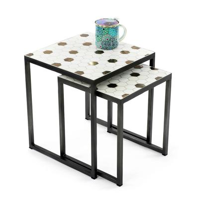 China NEW Coffee Table Mosaic Side Table Nesting Set for sale