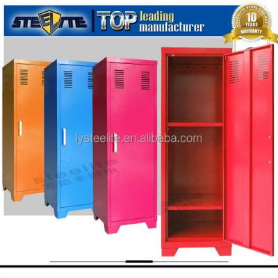 China Chinese Popular One Piece Cloth Hanger One Door Korean Clothes Locker Steel Cabinet for sale