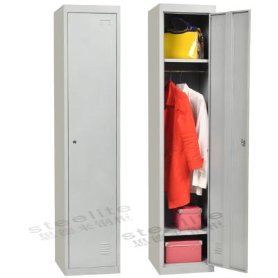 China High quality white gray single color door filing cabinet gym used steel clothing locker storage cabinet with shelf for sale