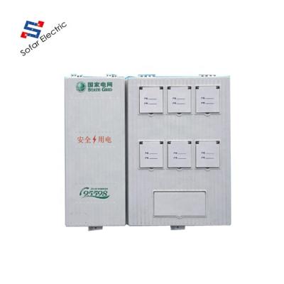 China Fiberglass Meter Boxes For Single Phase 6 Meters Outdoor IP54 Fiberglass Meter Boxes From China Manufacturer for sale