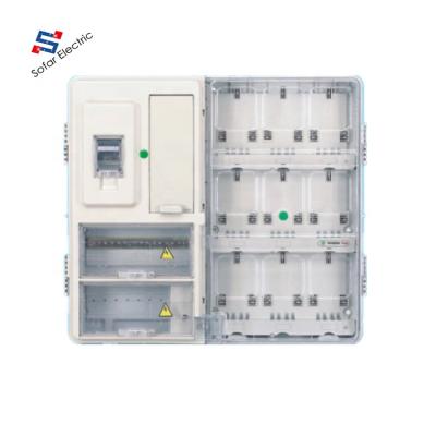 China Plastic meter box for 9 meter transparent plastic indoor electric meter boxes with main switch control box for sale