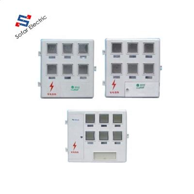 China Fiberglass Meter Box For 6 Meters Outdoor Waterproof IP54 SMC Fiberglass Electric Meter Box Single Phase for sale