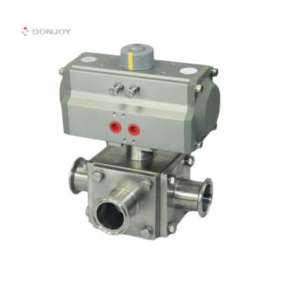 China Stainless steel 304 316L SS donjoy three 3 way ball valve for cosmetic for sale