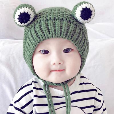 China Baby Hat Spring and Autumn Winter Baby Cute Frog JOINT Hat Woolen Wholesale Children Thickened Knitted Hat for sale