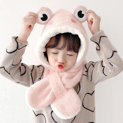 China Wholesale Fashion JOINT Animal Cute Cartoon Plush Winter Hats Thick Hat And Scarf Set For Kids for sale