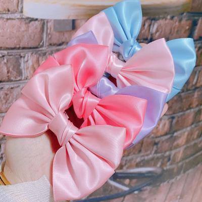 China Fashionable Custom Cute Accessories Kids Headbands Solid Color Handmade Baby Bows Hair Clips for sale