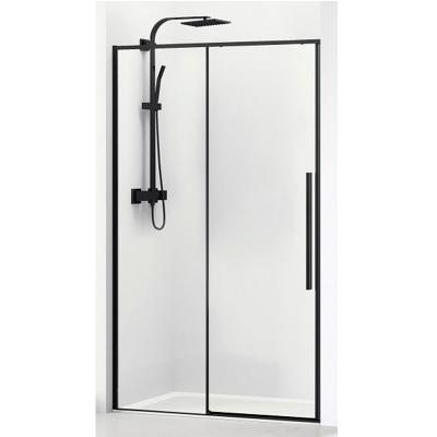 China Traditional Foshan 304 Stainless Steel Frame Black Tempered Glass Sliding Shower Door for sale