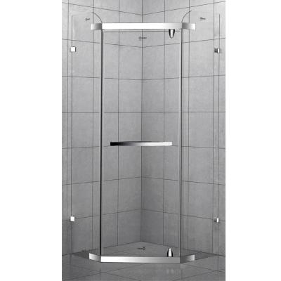 China Traditional Continuous Pivot Hinge Shower Door Frameless Glass Shower Enclosure for sale