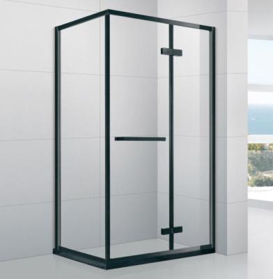 China Modern Black Profile Hinge Open Door Glass Shower Enclosure for sale