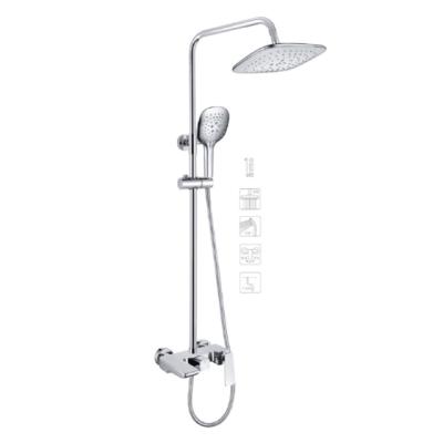 China With European Slide Bar Shower Column With Faucet Mixer Bathroom Shower Set for sale