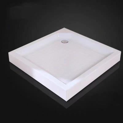 China White Pan Acrylic Shower Tray Portable Durable Square Shower Basin for sale