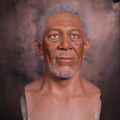 China Custom Realistic Life Size Silicone Wax Figures Life Size Wax Figures For Sale Morgan Freeman Bust Statue for sale