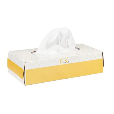 China Promotional 100% Blank Fine Facial Tissue Plastic Tissue Pulp Soft Pack Eco-Friendly White 2 Ply Tissue Box Facial Tissue for sale