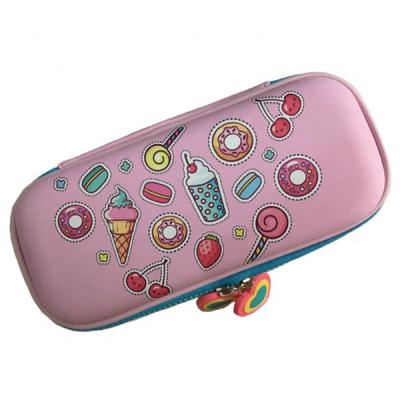 China Schools & School Supplies Novelty Kawaii Ice Cream Cake Cherry Korean Strawberry 3D Embossed Big Hardtop Pencil Case, Girl for sale